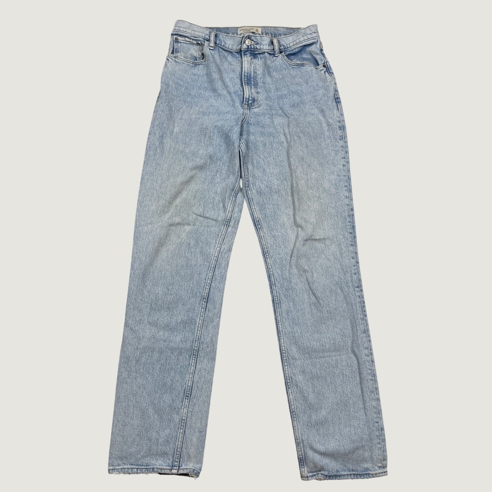 Abercrombie Jeans Womens 31/12XL Light Blue 90s Straight Ultra High Rise Tall